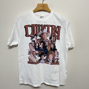 Vintage Country Music Rap Tee Style Shirt 1990s Size XL Dolly Parton Hank Jr